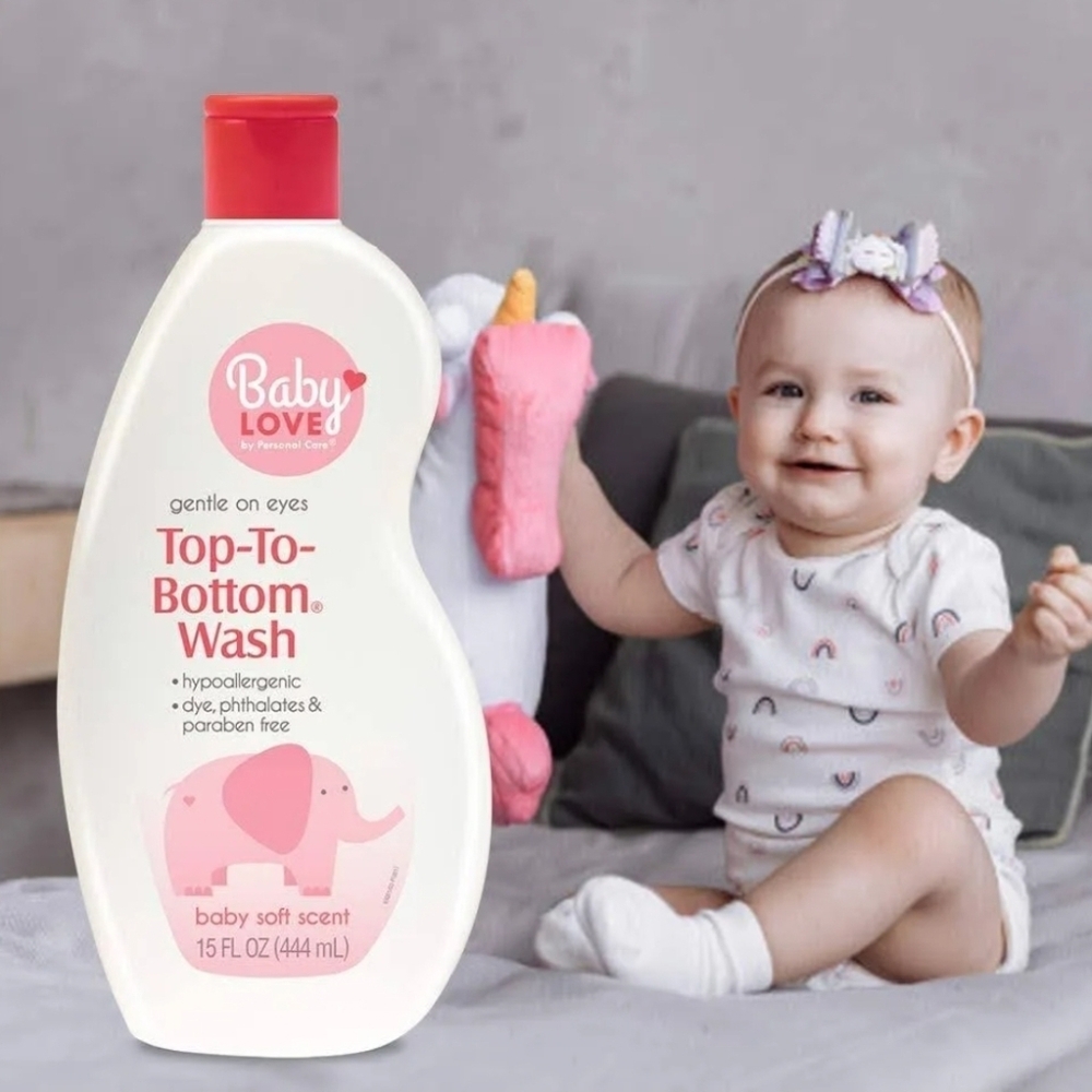 Gentle Top-To-Bottom Wash - White and Pink